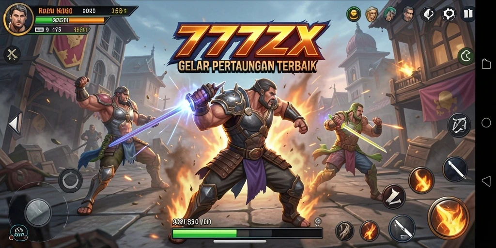 Screenshot memperlihatkan aksi seru dalam pertarungan di 777ZX.