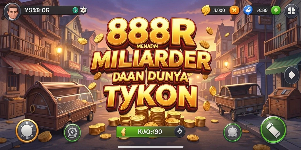 Screenshot gameplay 888R menampilkan suasana bisnis yang dinamis.