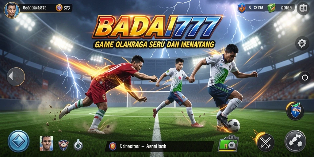 Tampilan seru dari gameplay BADAI777 dengan aksi olahraga yang menantang.