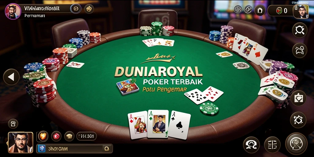 Tampilan gameplay seru di DUNIAROYAL saat bermain Poker.