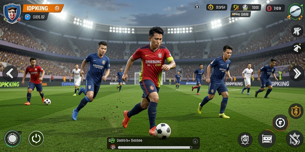Tangkapan layar IDPKING menampilkan pertandingan sepak bola yang mendebarkan.