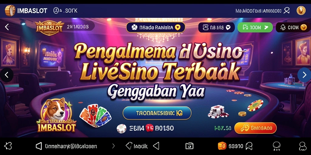Screenshot IMBASLOT menampilkan dealer langsung dan permainan yang mendebarkan.