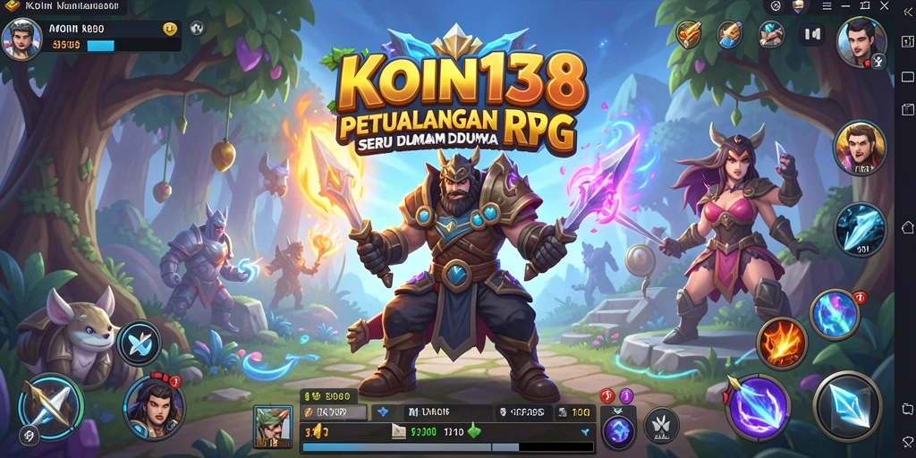 Screenshot gameplay KOIN138 menunjukkan pertarungan mendebarkan di dunia RPG.