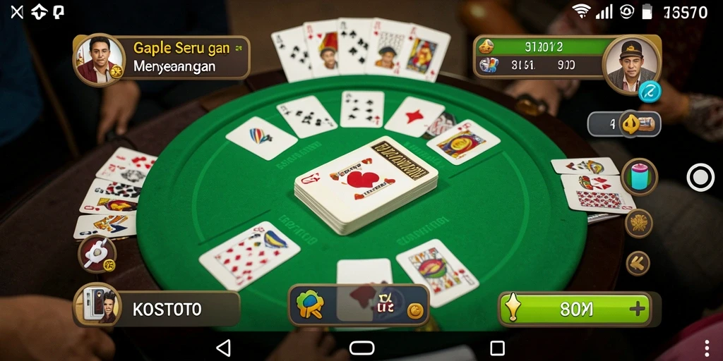 Screenshot KOSTOTO menampilkan gameplay seru dalam permainan Gaple.