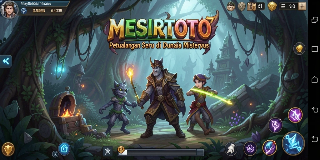 Screenshot dari gameplay petualangan di MESIRTOTO menunjukkan eksplorasi yang mendebarkan.