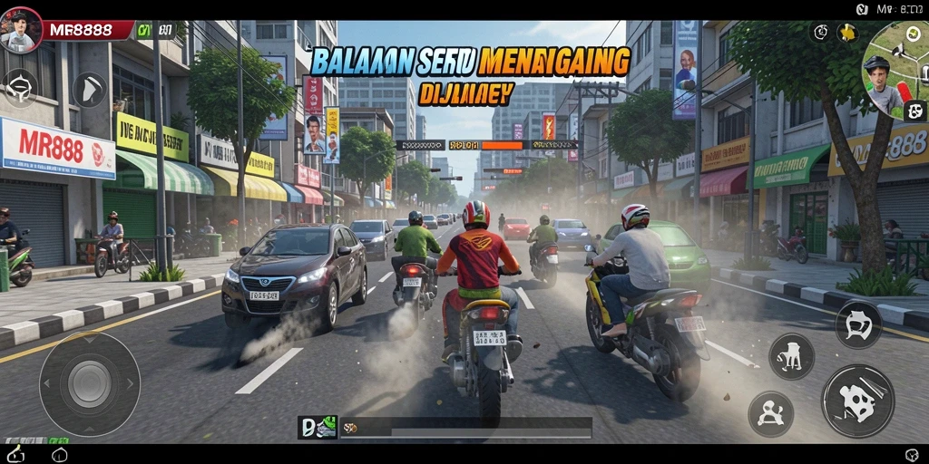 Tampilan grafik memukau dari gameplay balapan MR888.