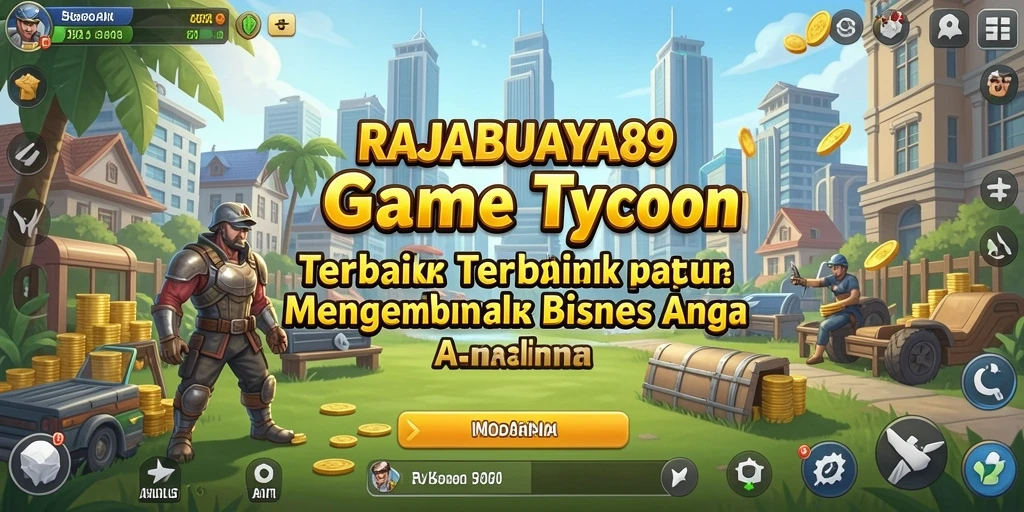 Tangkapan layar utama gameplay RAJABUAYA89 dengan berbagai strategi bisnis.