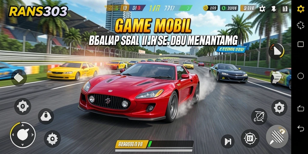 Screenshot menampilkan aksi balap mobil RANS303 yang mendebarkan.