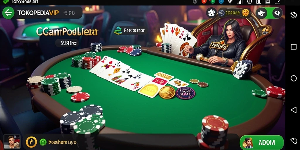 Screenshot gameplay poker yang menampilkan aksi seru dan kartu-kartu di meja.